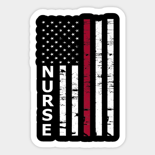 American Flag Nurse TShirt - Patriotic Nurse Sticker by AKSA shop